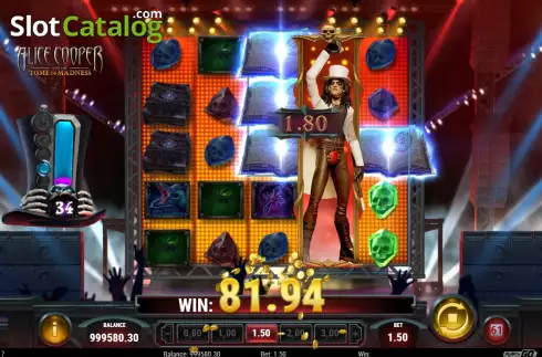 Win Screen 3. Alice Cooper and the Tome of Madness slot