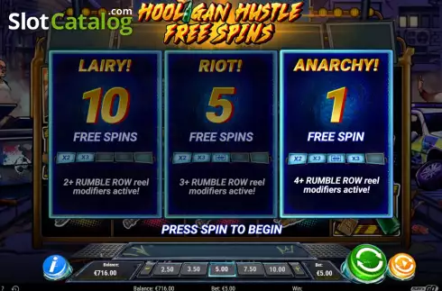 Free Spins 3. Hooligan Hustle slot