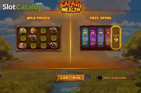 Start Screen. Safari of Wealth slot