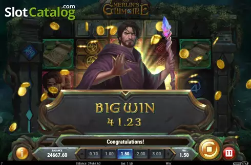 Big Win. Merlin's Grimoire slot