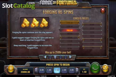 Bildschirm8. Forge of Fortunes slot