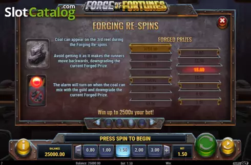 Bildschirm9. Forge of Fortunes slot