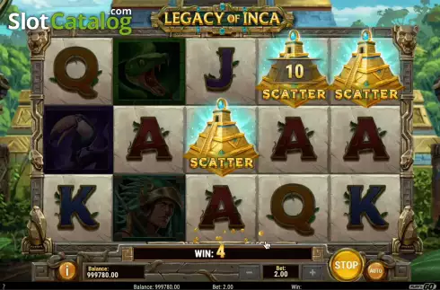 Bildschirm6. Legacy of Inca slot