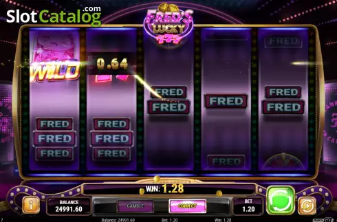 Win screen 2. Fred's Lucky 777 slot