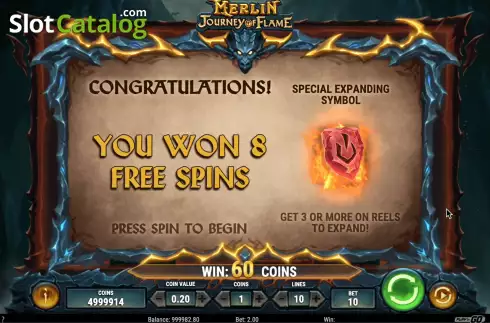 Free Spins 3. Merlin: Journey of Flame slot