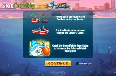 Start Screen. Boat Bonanza Colossal Catch slot