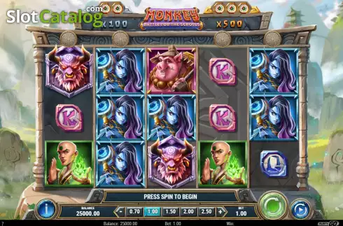 Game Screen. Monkey: Battle for the Scrolls slot