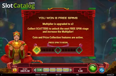 Free Spins. Temple of Prosperity slot