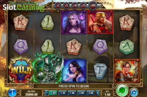 Game Screen. Return of The Green Knight slot