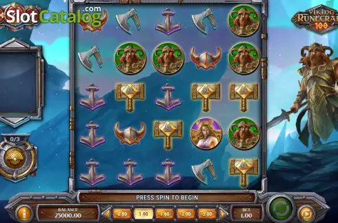 Game Screen. Viking Runecraft 100 slot