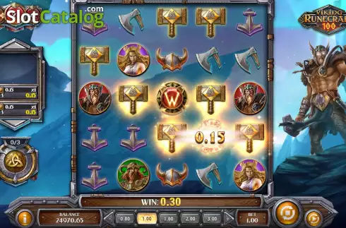 Win Screen. Viking Runecraft 100 slot