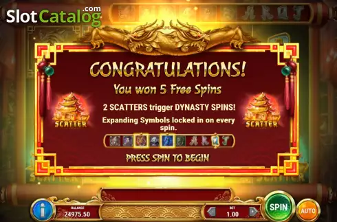 Free Spins Win Screen 3. Legacy of Dynasties slot