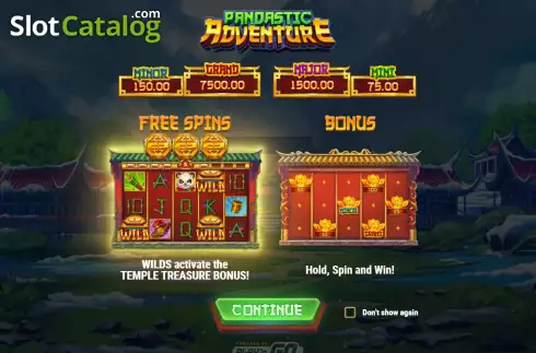 Start Screen. Pandastic Adventure slot