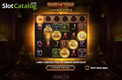 Start Screen. Tomb of Gold slot