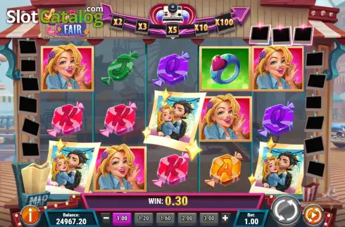 Free Spins Win Screen. Love is in the Fair slot