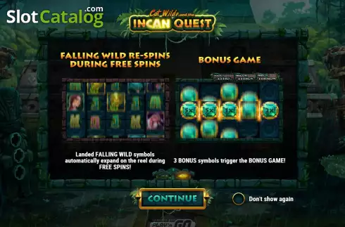 Start Screen. Cat Wilde and the Incan Quest slot