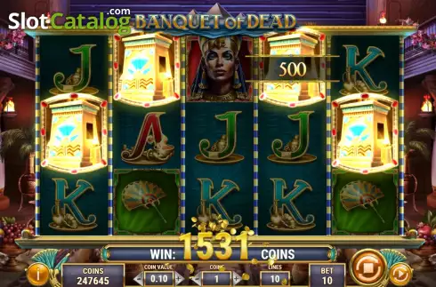 Free Spins Win Screen. Banquet of Dead slot