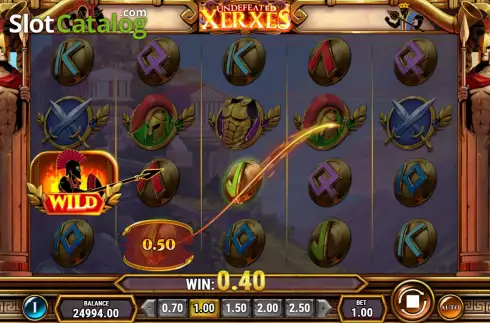 Win Screen. Undefeated Xerxes slot