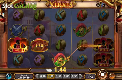 Win Screen 2. Undefeated Xerxes slot
