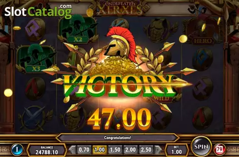 Win Screen 4. Undefeated Xerxes slot