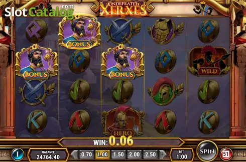Free Spins Win Screen. Undefeated Xerxes slot
