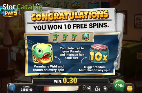 Free Spins Win Screen 2. Piranha Pays slot