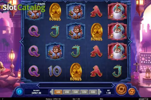 Free Spins Win Screen. Mystery Genie Fortunes of the Lamp slot