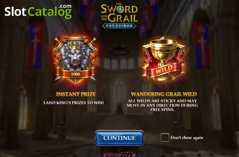 Start Screen. The Sword and the Grail Excalibur slot