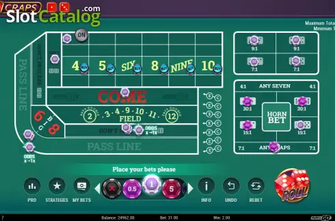 Bildschirm2. Go Craps slot