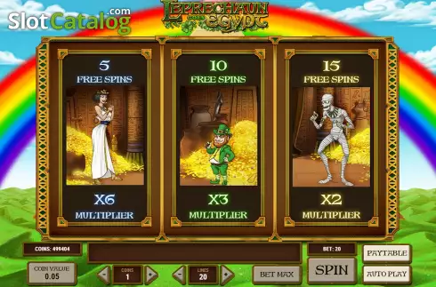 Free Spins Gameplay Screen. Leprechaun Goes Egypt slot