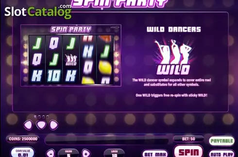 Paytable 1. Spin Party slot