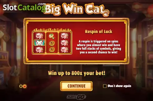 Pantalla2. Big Win Cat Tragamonedas 