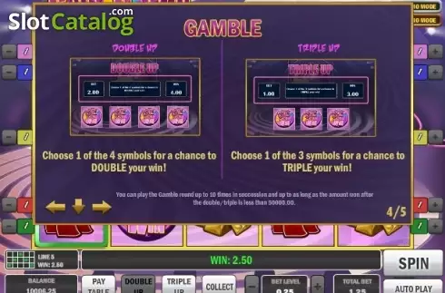 Paytable 5. Spin & Win (Games Inc) slot