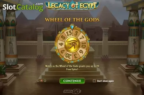 Intro screen 2. Legacy Of Egypt slot
