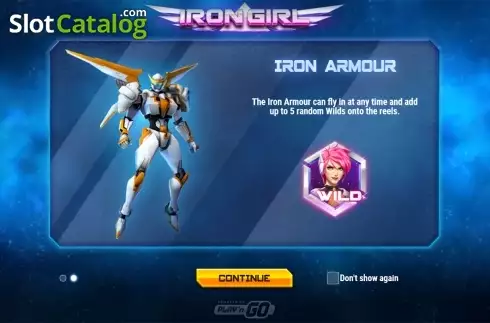 Intro screen 2. Iron Girl slot