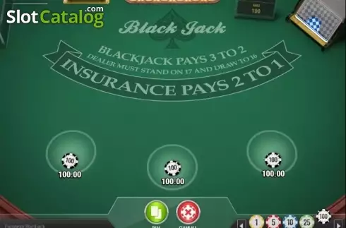 Ecran3. European Blackjack MH (Play'n Go) slot