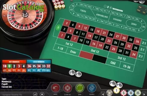 Bildschirm2. European Roulette Pro (Play'n Go) slot
