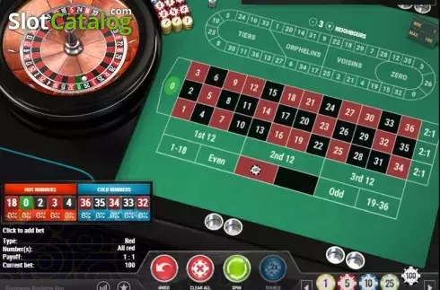 Skärmdump3. European Roulette Pro (Play'n Go) slot