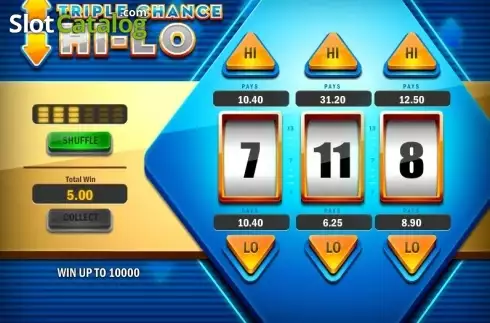 Game Screen 2. Triple Chance HiLo slot