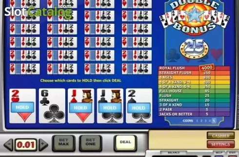 Game Screen. Double Bonus Poker MH (Play'n Go) slot