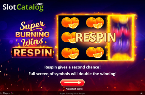 Schermo2. Super Burning Wins: Respin slot