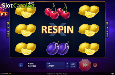 Bildschirm7. Super Burning Wins: Respin slot