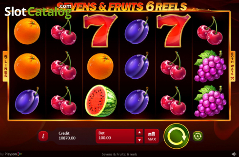 Ecran3. Sevens and Fruits: 6 Reels slot