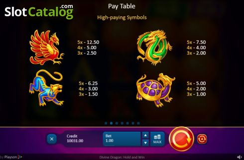 Game Rules 2. Divine Dragon: Hold and Win slot