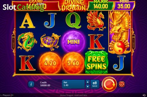Reel Screen. Divine Dragon: Hold and Win slot