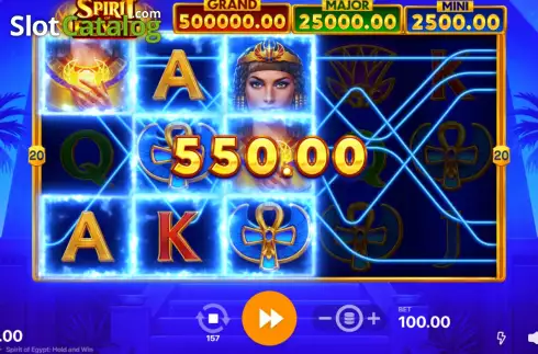 Win Screen 1. Spirit of Egypt Hold and Win slot