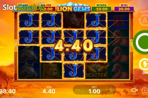Schermo5. Lion Gems: Hold and Win slot
