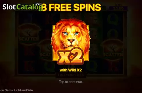 Free Spins screen 2. Lion Gems: Hold and Win slot