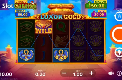 Win Screen. Luxor Gold Hold and Win slot