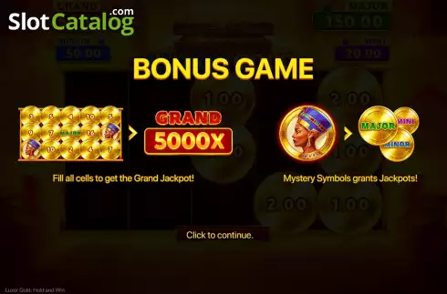 Bonus Game Win Screen 2. Luxor Gold Hold and Win slot